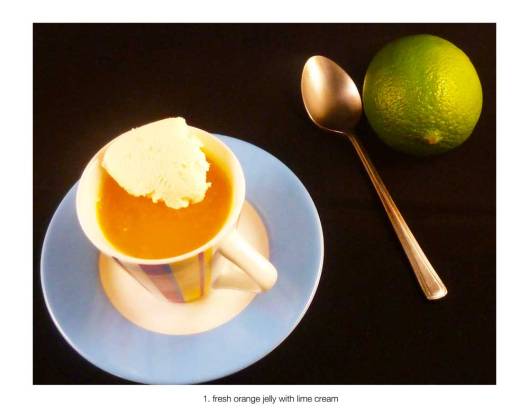 Orange Juice Jelly with Lime Cream