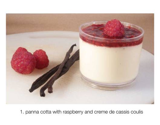 Panna Cotta with Raspberry and Creme de Cassis Couli